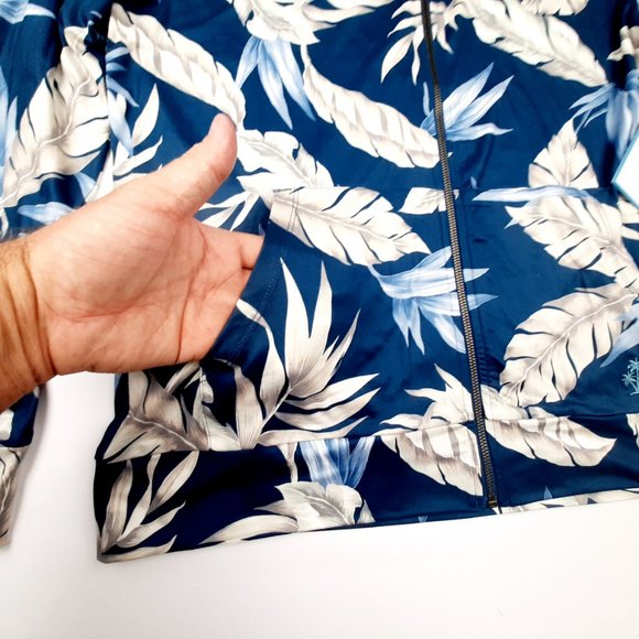 Boca Islandwear Mens Long Sleeve Hooded Zip Shirt Size XL Multicolor Floral - Picture 5 of 8